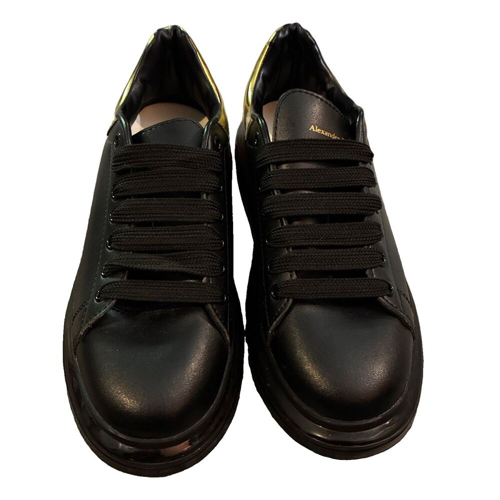 Alexander McQueen Oversized Black & Gold Shoes Size 44/ US Men’s 11 NWOB